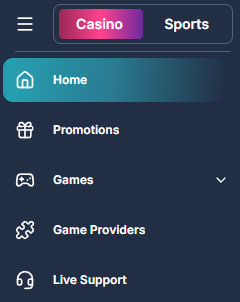 magicianbet casino navigation